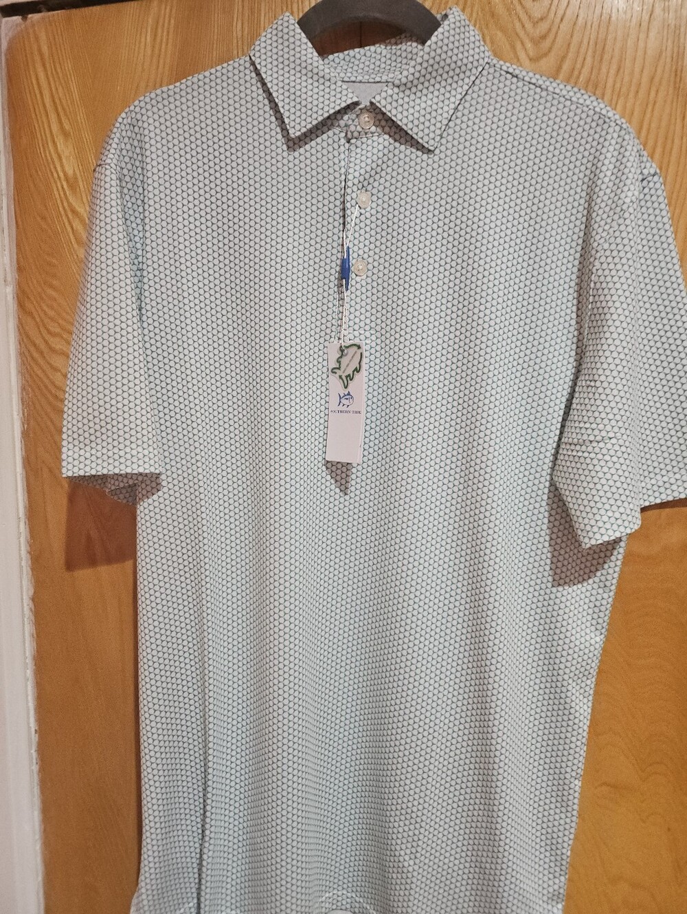 Southern Tide Light Blue Micro Geo Polo